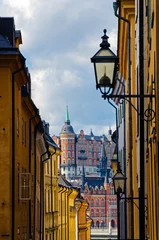 Wandcirkels aluminium View of Stockholm - old town (Gamla stan) © micaphoto