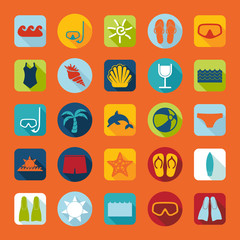Set of summer tourism icons