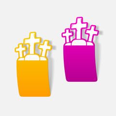 realistic design element: tombstone