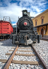 old locomotive train on a railroad track