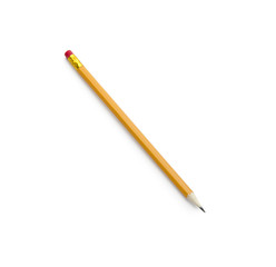 Yellow pencil isolated on white background
