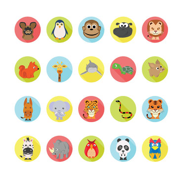 Animals icons set. Illustration eps10