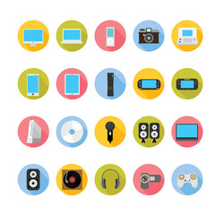 Gadgets and entertainment icons set. Illustration eps10