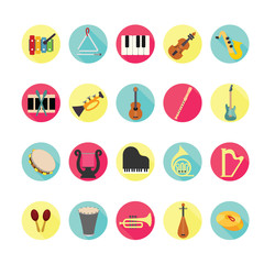 Music instruments icons set. Illustration eps10