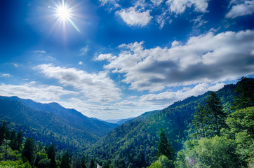 Fototapeta na wymiar Great Smoky Mountains National Park on north carolina tennessee