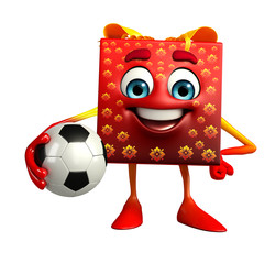 Gift Box Character with football