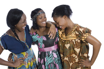 Three african women in traditional clothing