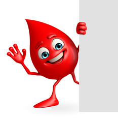 Blood Drop Character with sign