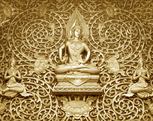Fototapeta premium Wood carving Buddhist