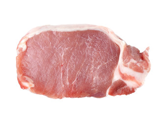 Raw pork isolated on white