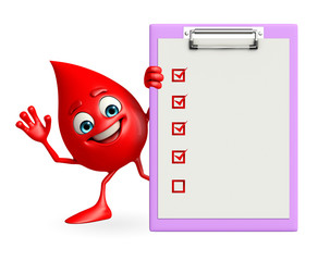 Blood Drop Character with notepad