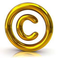 Golden copyright icon