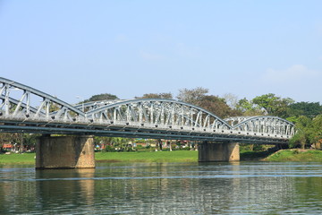 Fototapeta na wymiar Truong Tien Bridge in Hue, Vietnam