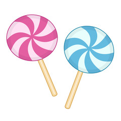 Striped candy isolated illustration