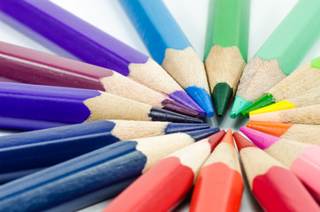 Fototapeta premium colorful pencils on white background
