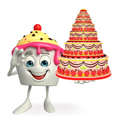 Ice Cream character with cake