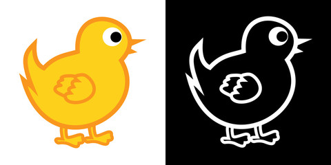 a yellow and black chick