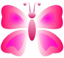 a pink butterfly with effect