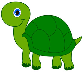 a smiling green turtle