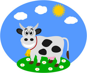 a dairy cow in a field