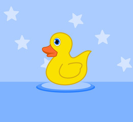 duckling in a bath toy