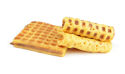Sweet waffles isolated on white