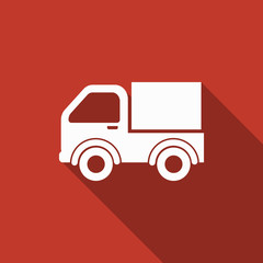 truck icon with long shadow