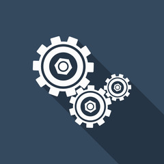 gear icon with long shadow