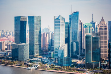 Fototapeta na wymiar modern buildings in shanghai financial district
