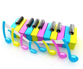 Colorfull piano keys