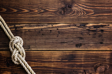 Marine knot on wooden deck