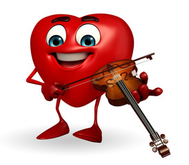 Heart Shape character with violin