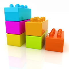 Building blocks efficiency concept on white