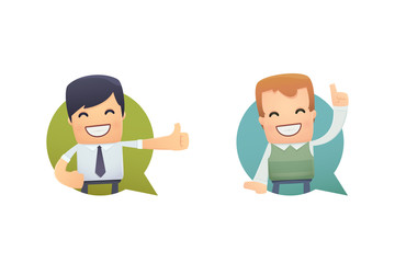 banner with businessman and customer