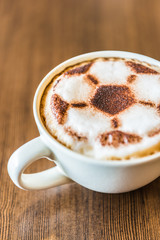 Soccer latte coffee