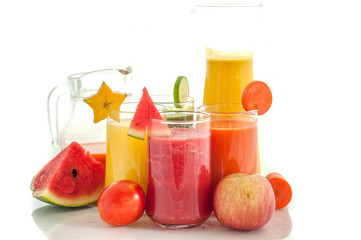 Fruit and fruit juice isolation on white