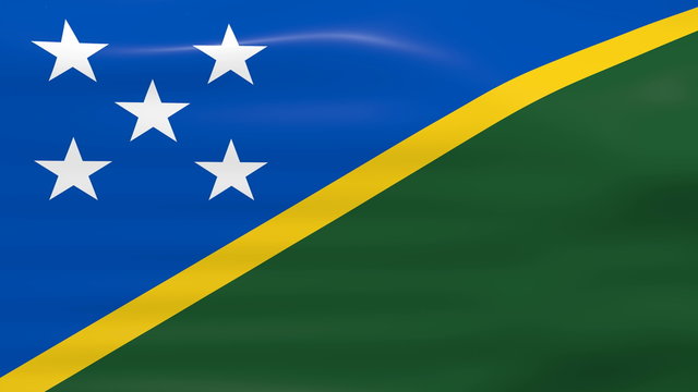 Waving Solomon Islands Flag, ready for seamless loop.