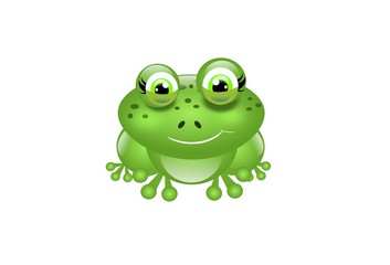 Cute green frog