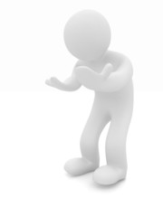 3d man isolated on white. Series: human emotions - bewilderment