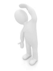 3d man isolated on white. Series: morning exercises - flexibilit