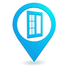 fenêtre sur symbole localisation bleu