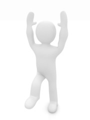 3d man isolated on white. Series: morning exercises - flexibilit