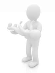 3d man holds a baby on hands