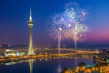 Fotobehang Macau Fireworks China © orpheus26