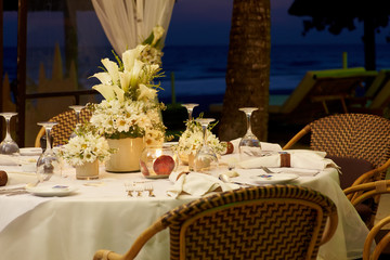 Evening dinner table a