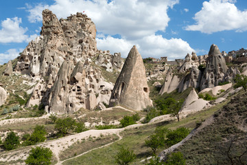 Fototapeta na wymiar view of Uchisar castle in Cappadocia , Turkey