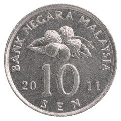 10 Malaysian sen coin © Andrey_Lobachev