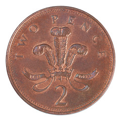 Two british Pennies coin