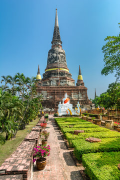 Pagoda at Wat Yai Chaimongkol, Ayuthaya,Thailand