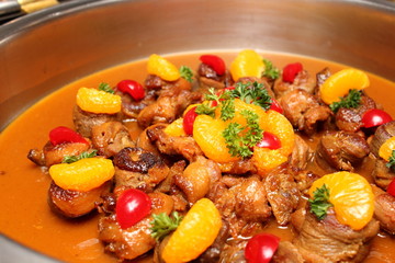 Duck chest roasted with orange sauce